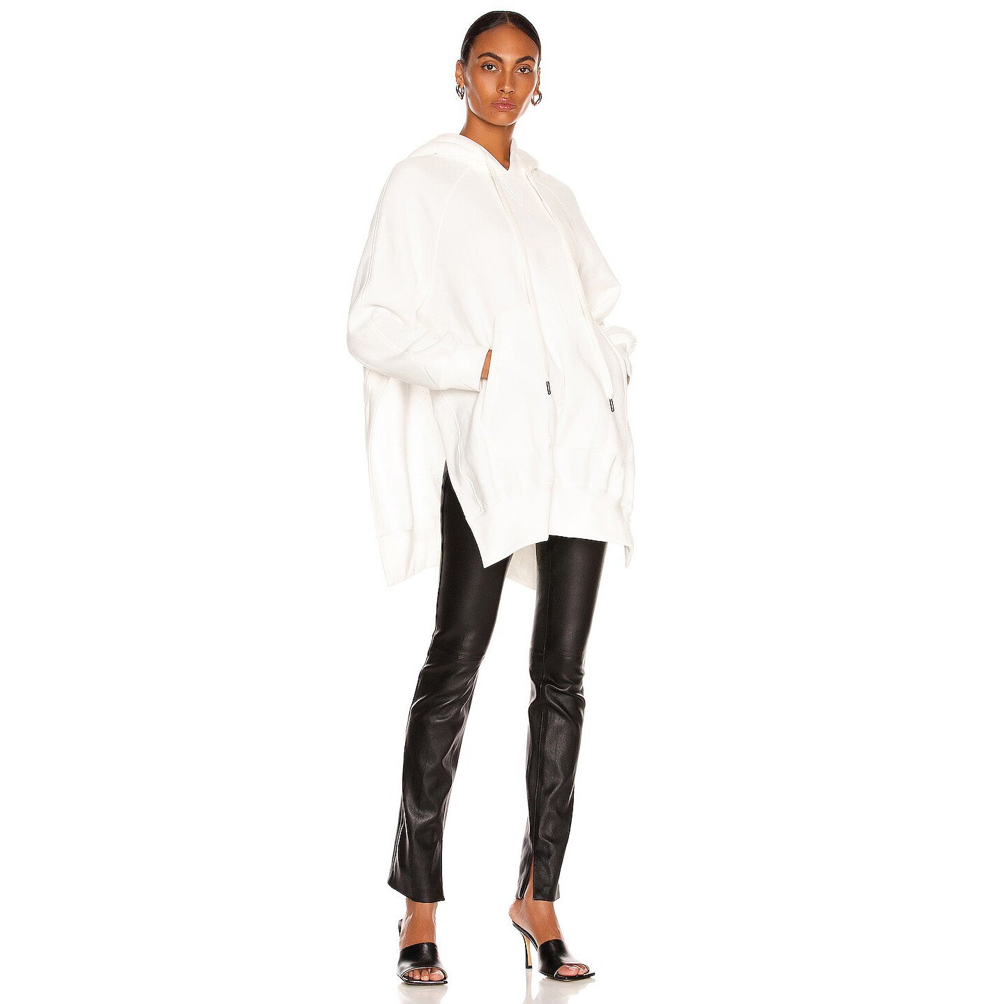 R13 Oversize Cape Hoodie in White, size XS/S (fits S/M)
