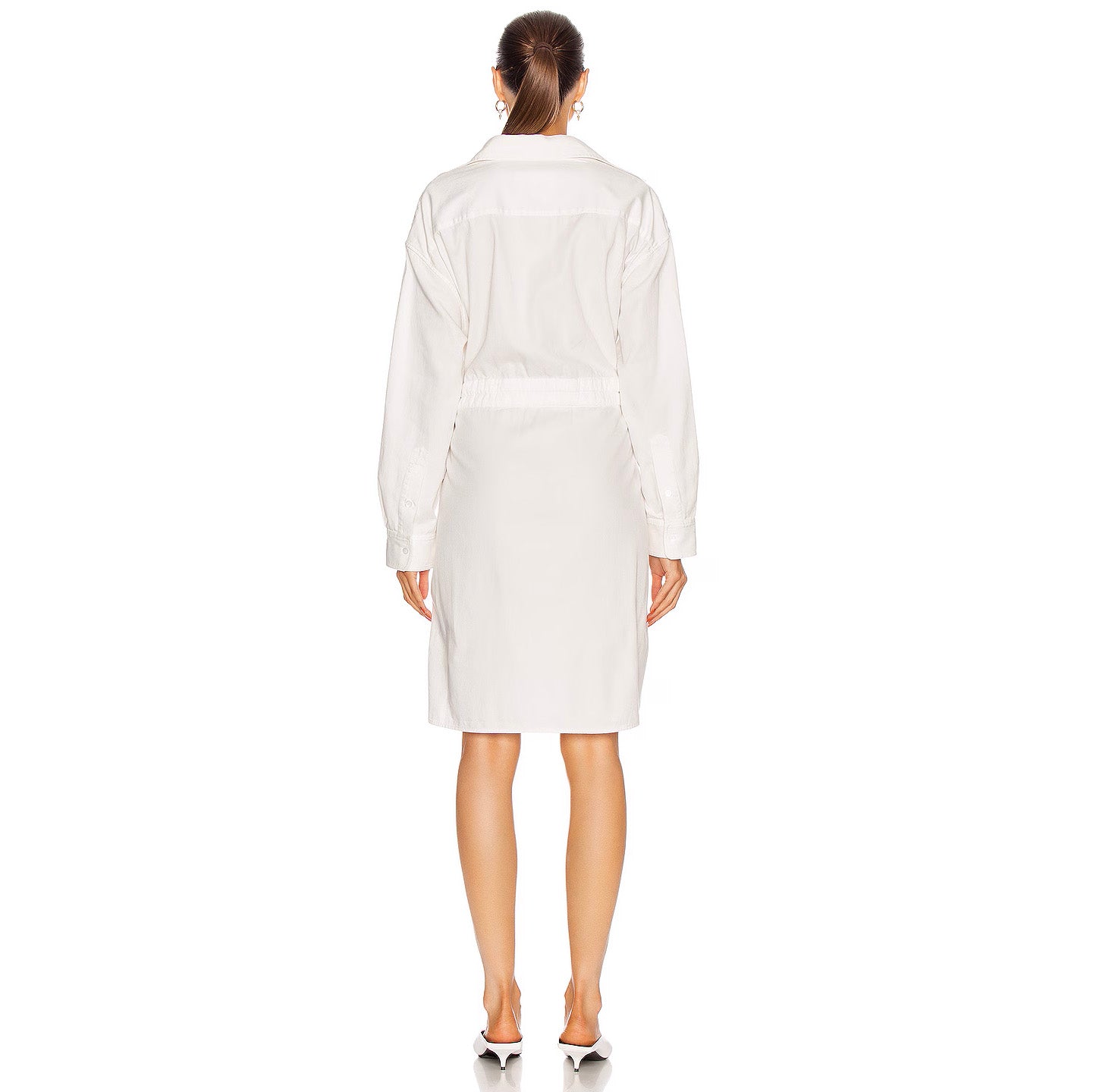R13 Oversized Oxford Button Up Shirtdress in White, size Small