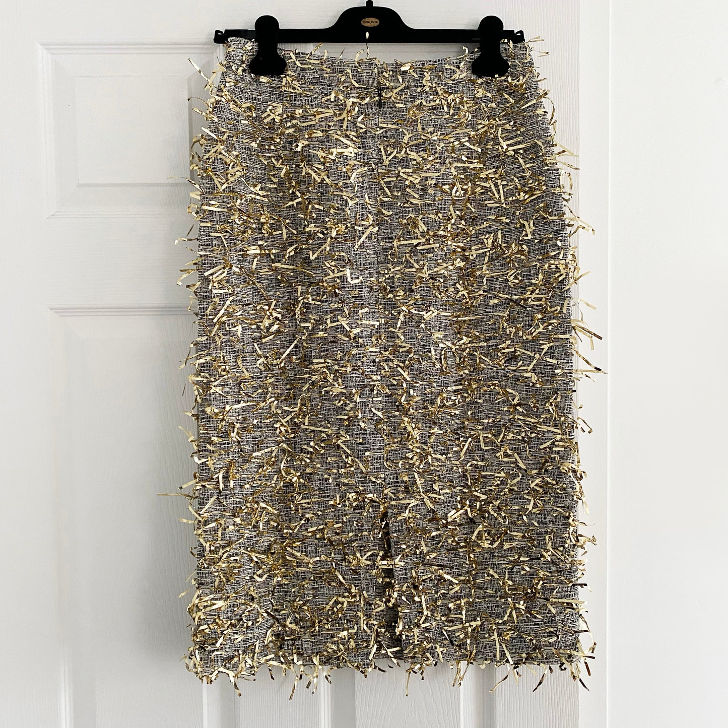 Rachel Comey "Hanabi Jacquard" pencil skirt in gold, size 4