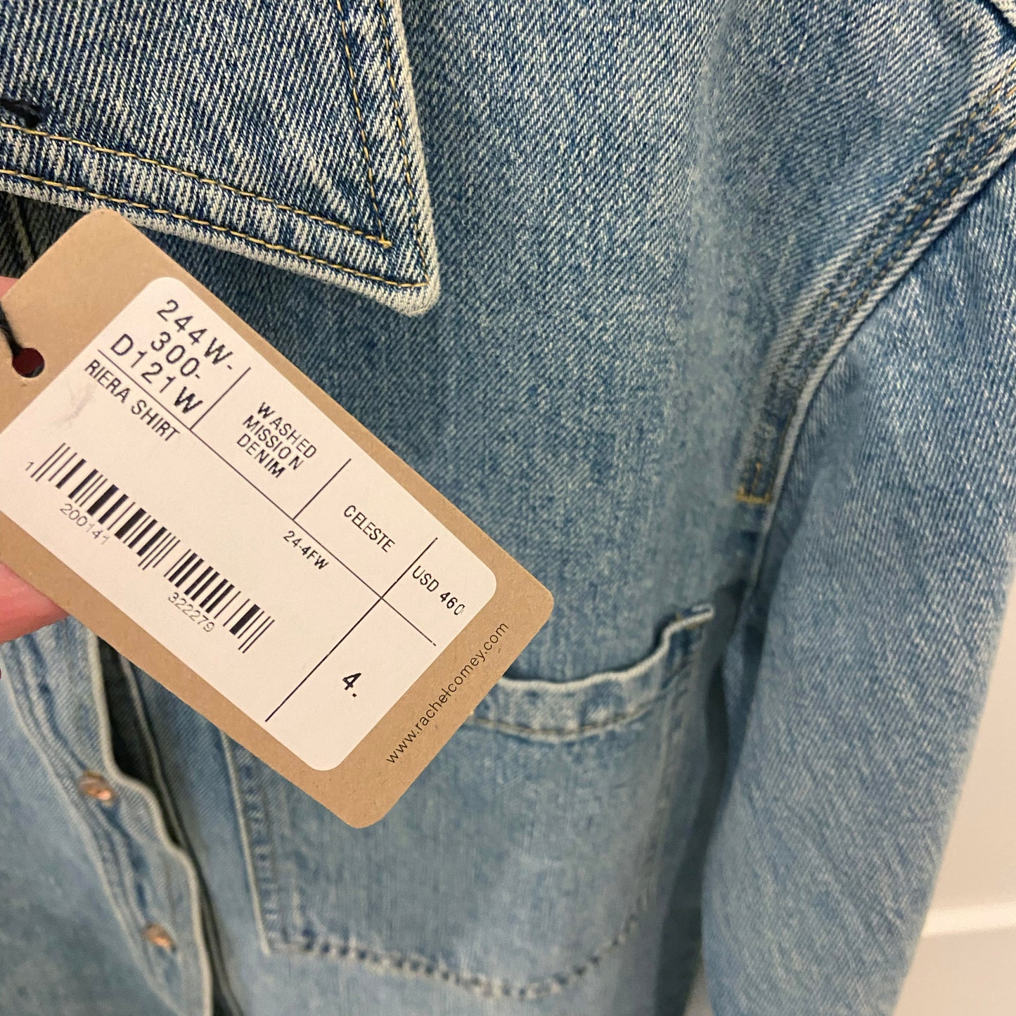 Rachel Comey "Riera" Denim Shirt in "Celeste", size 4