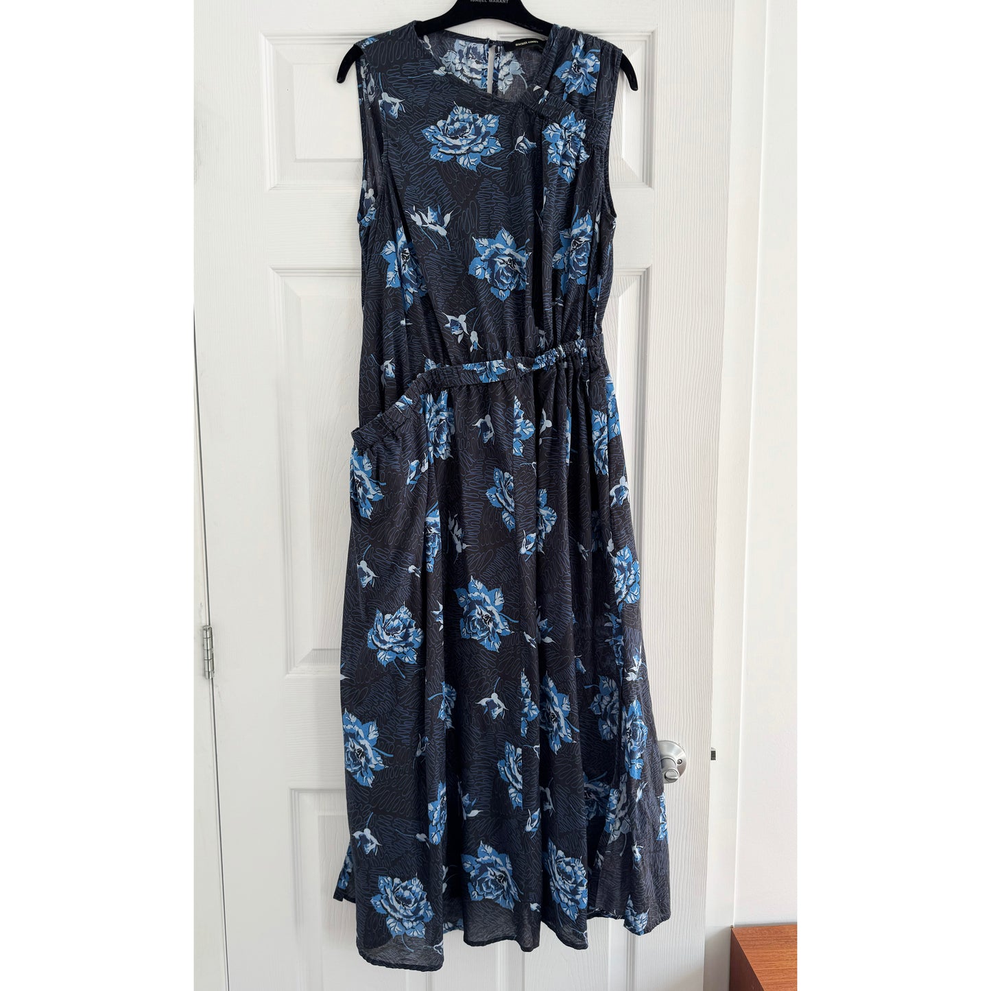 Rachel Comey "Maze" Floral Print Cotton Dress in Blue, size 8