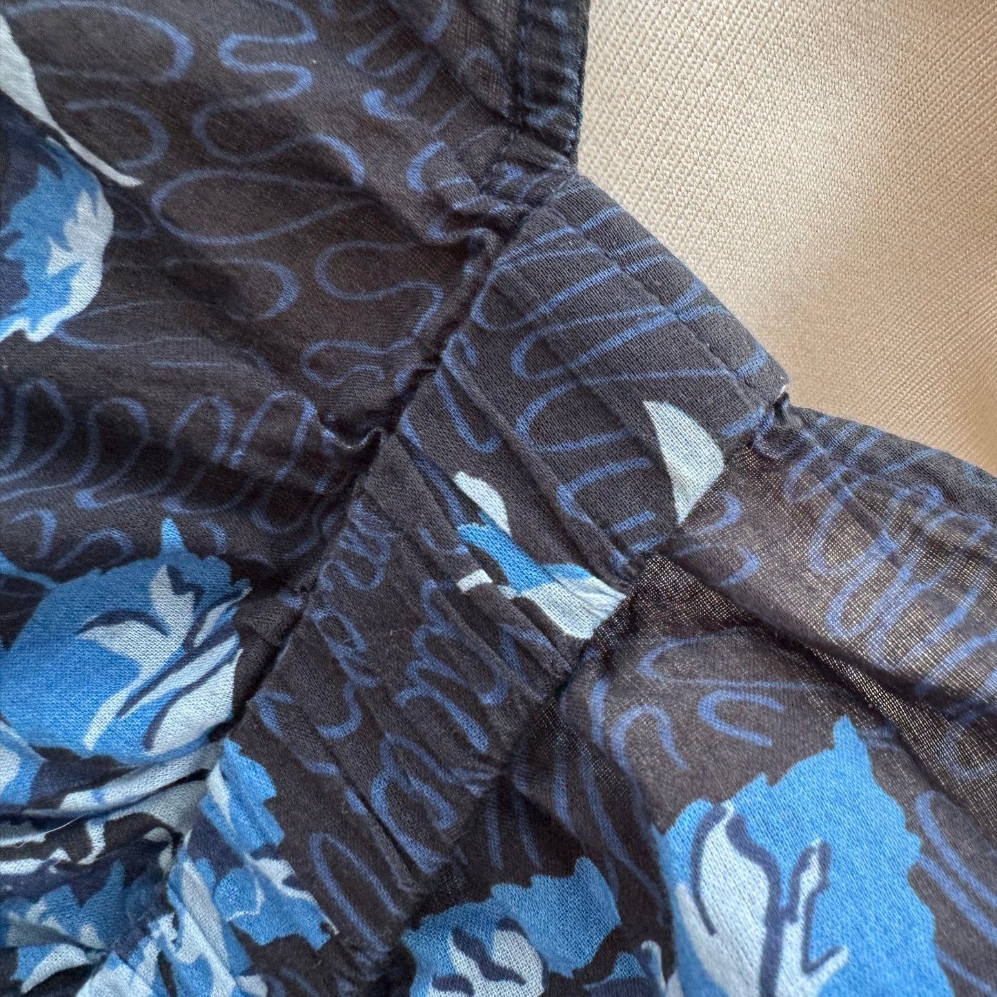 Rachel Comey "Maze" Floral Print Cotton Dress in Blue, size 8