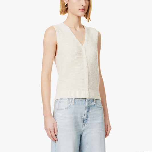 Rag&Bone "Jackie" Sweater Vest in Ivory, Size Medium