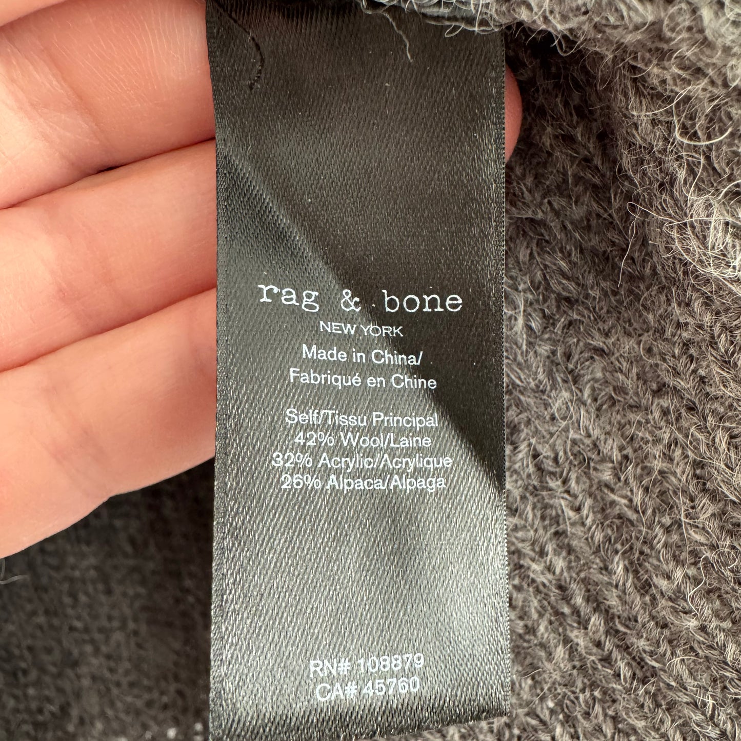 Rag&Bone "Madix" Sweater in Grey, size Medium