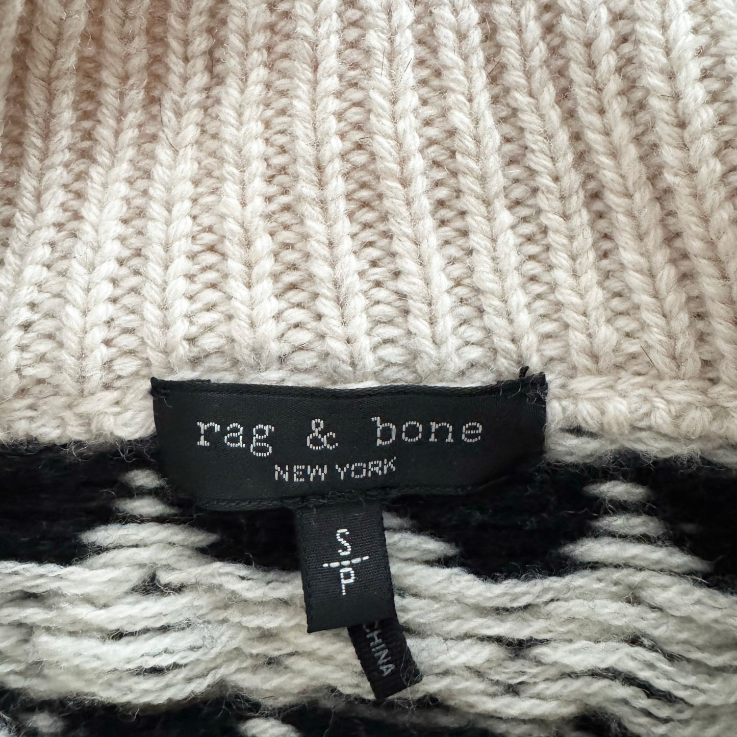 Rag & Bone "Willow" Fair Isle Sweater, Size Small