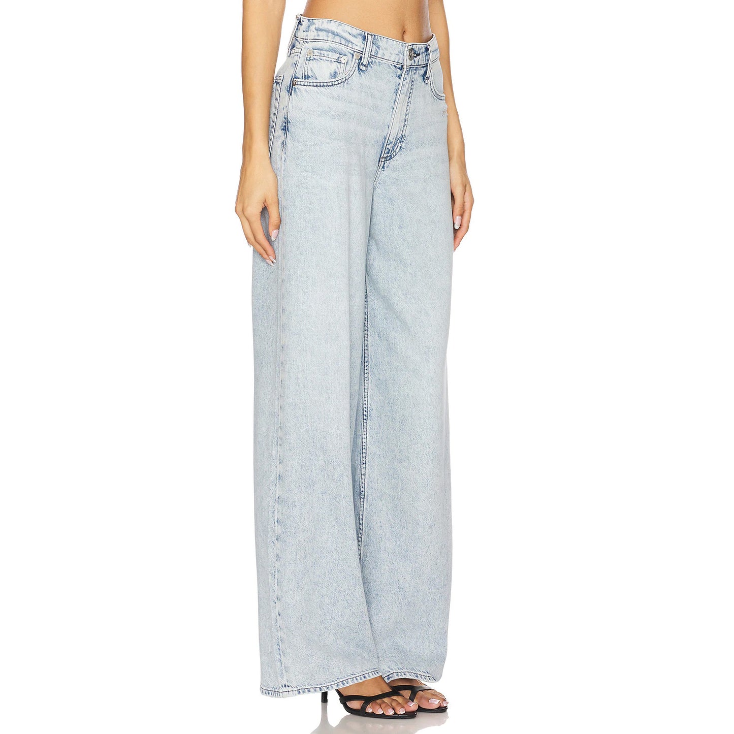 Rag&Bone "Sofia" Featherweight Wide Leg Jeans in "Bellport", size 33
