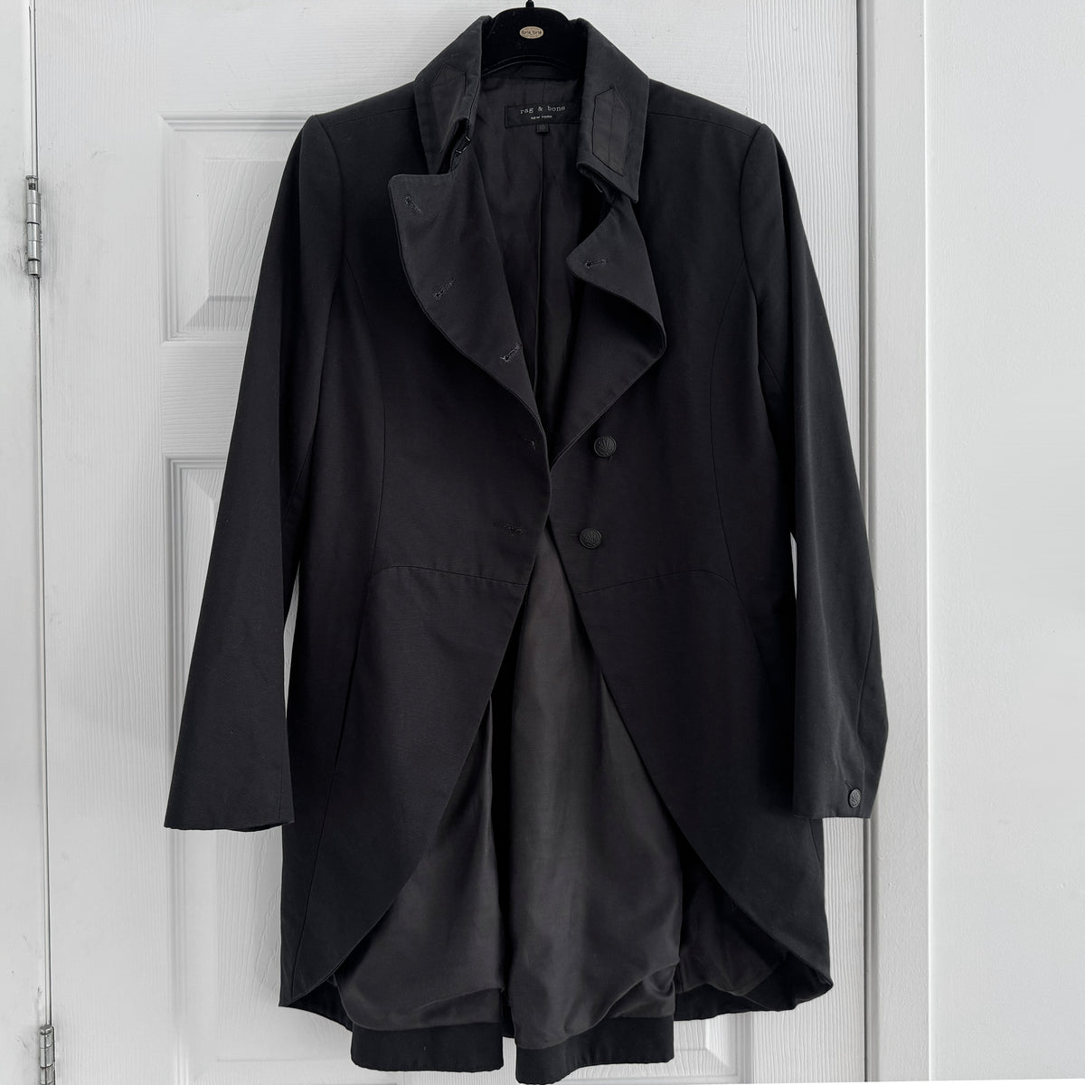 Rag & Bone Military Jacket in Black, size 10 (fits like 6/8)