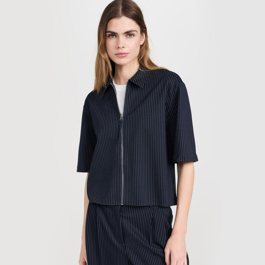 Rag & Bone "Junie" Pinstripe Top in Navy, size Medium