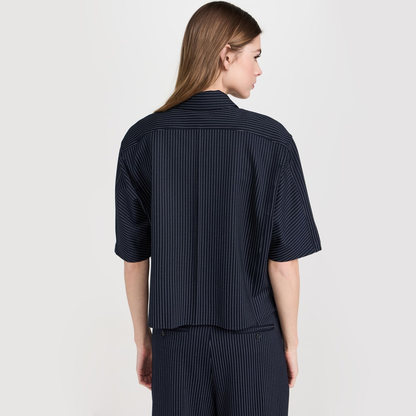 Rag & Bone "Junie" Pinstripe Top in Navy, size Medium
