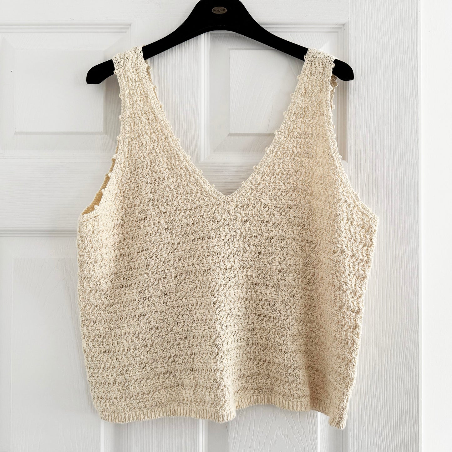 Rails "Matilde" Crochet Cotton Tank in "Oat", size Large