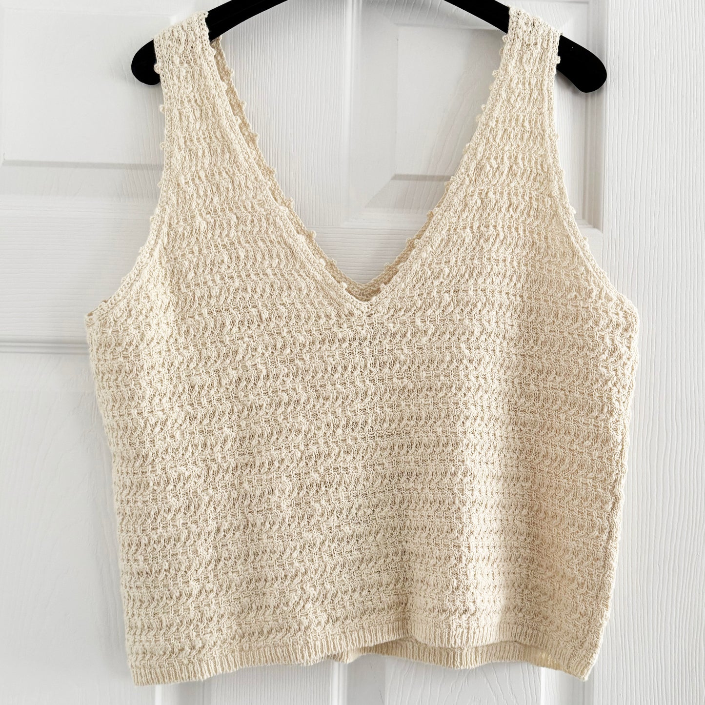 Rails "Matilde" Crochet Cotton Tank in "Oat", size Large