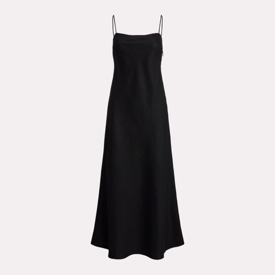Polo Ralph Lauren Linen Tank Dress in Black, size Small