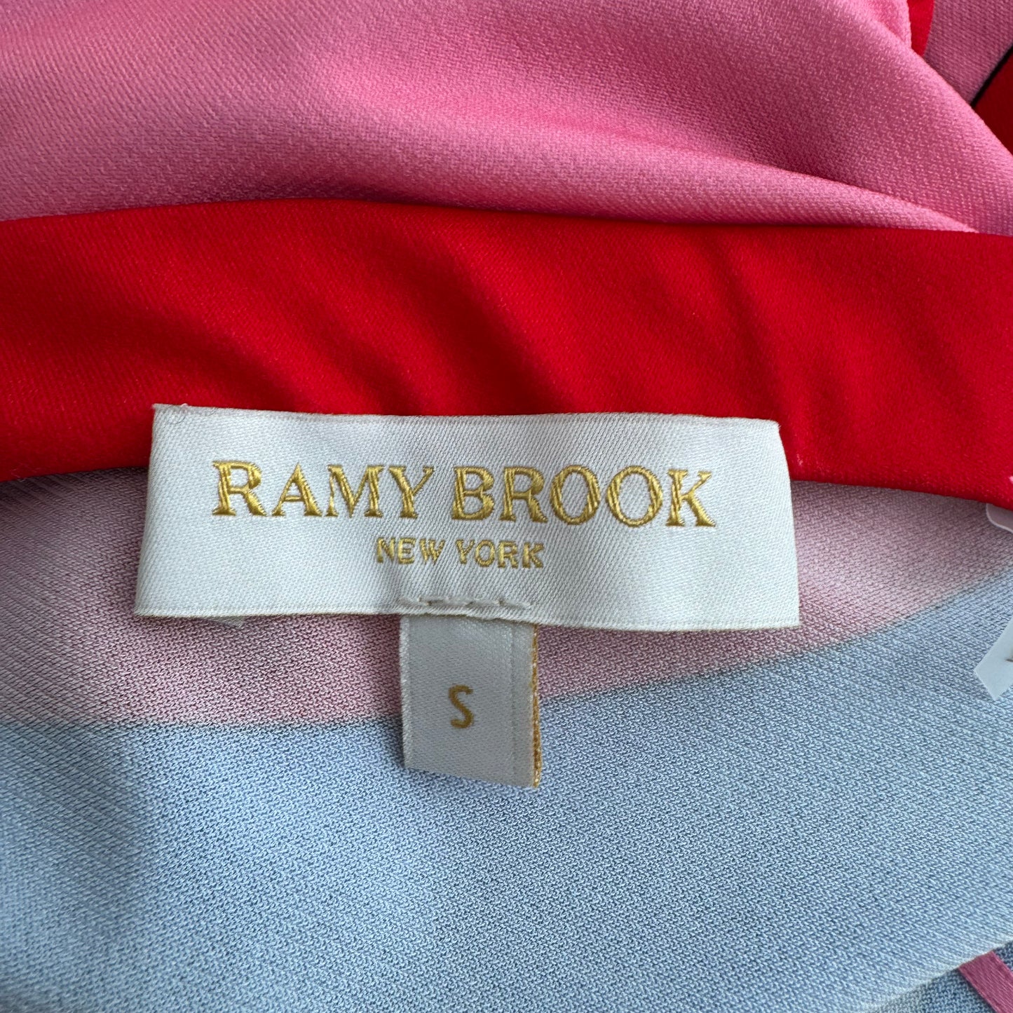 Ramy Brook "Bernarda" Jersey Strapless Maxi Dress in Rosa Multicolour, size Small