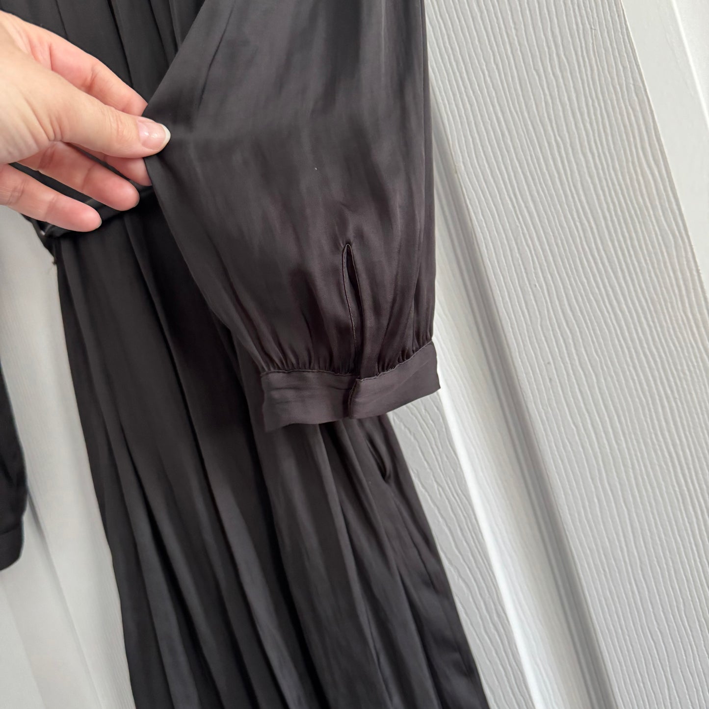 Raquel Allegra Robe grise à manches longues, taille 2 (M)