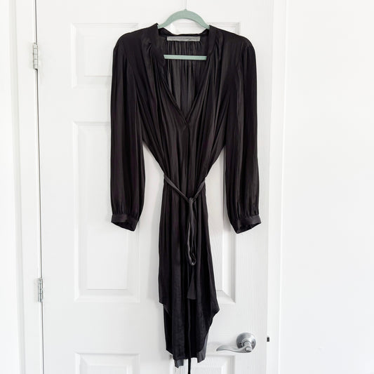 Raquel Allegra Robe grise à manches longues, taille 2 (M)