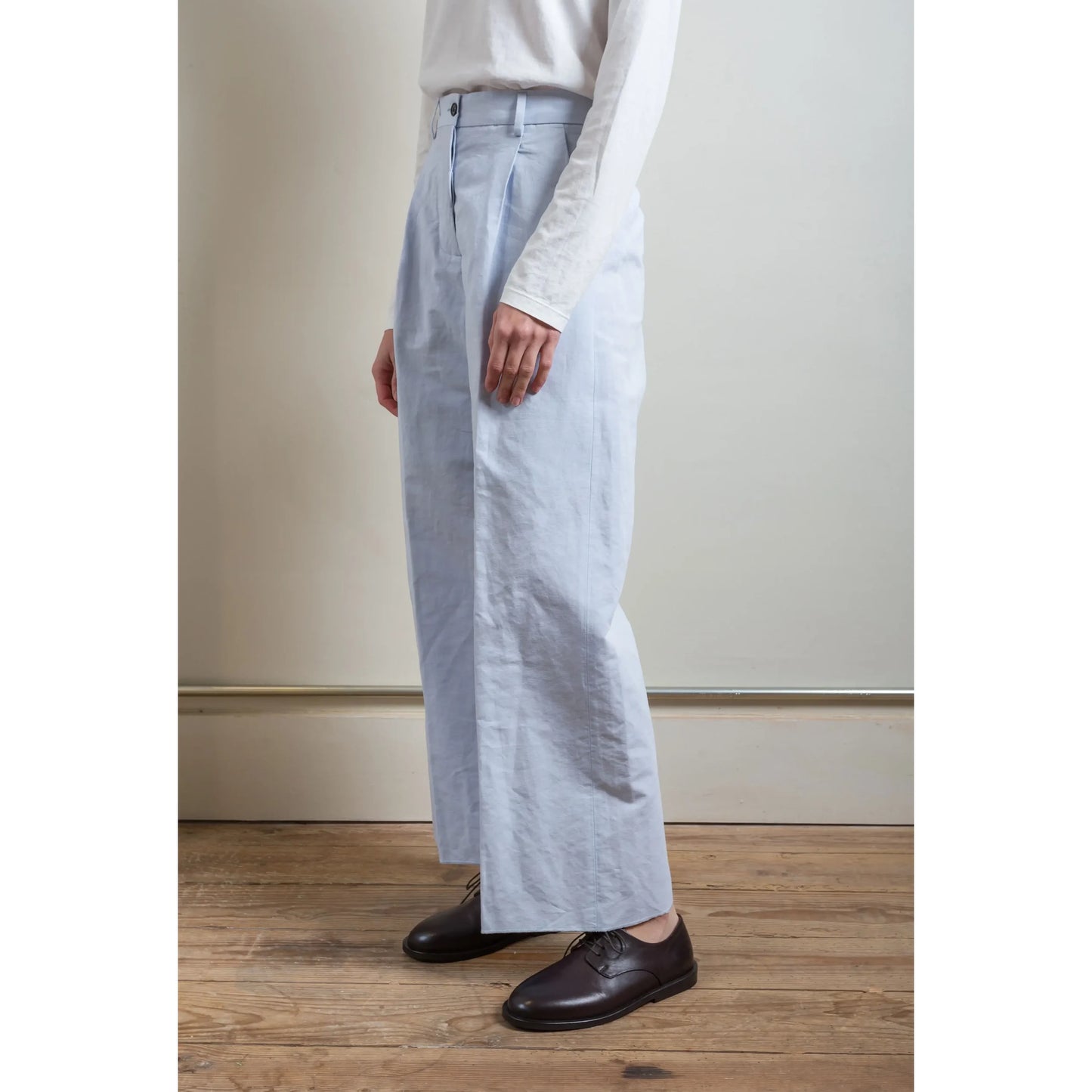 Bergfabel "Katia" Pleated Pant in Sweet Blue, size 44IT (fits like a size 2/4)