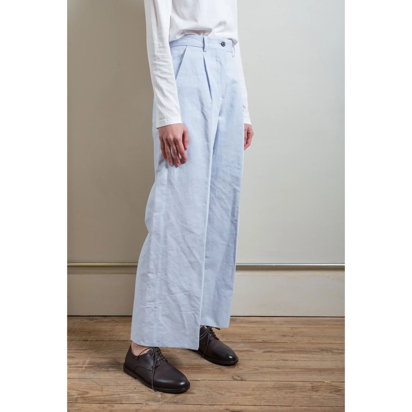 Bergfabel "Katia" Pleated Pant in Sweet Blue, size 44IT (fits like a size 2/4)