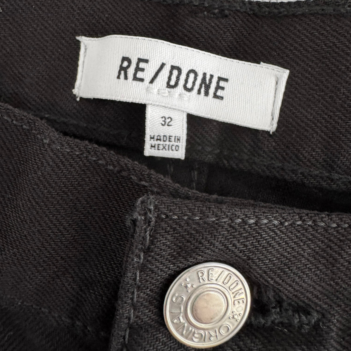 RE/DONE 70's Stove Pipe Jean in Black, size 32