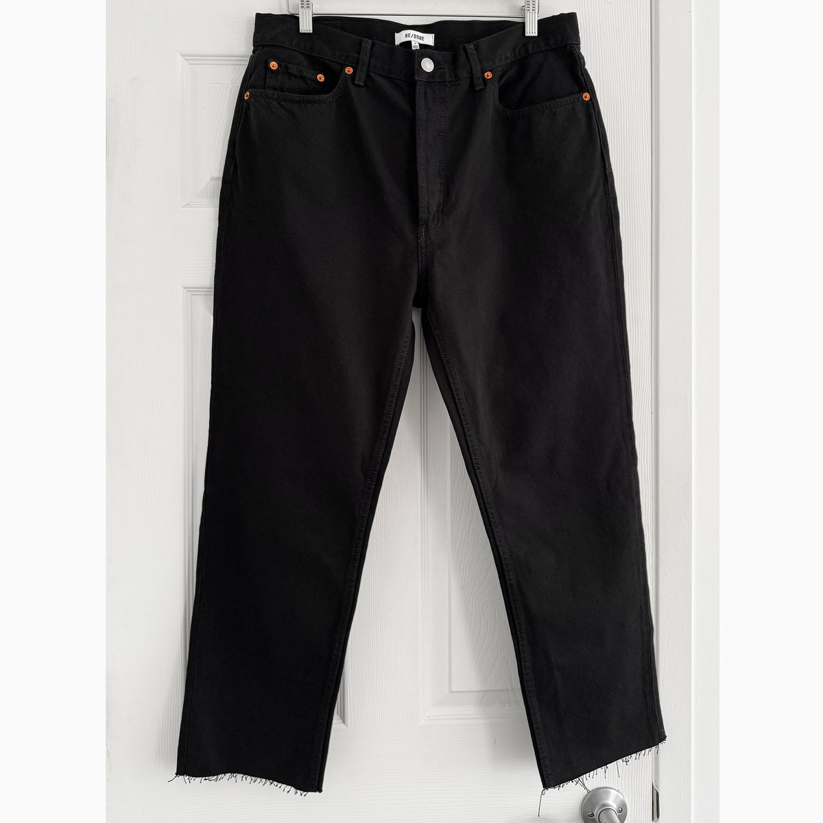 RE/DONE 70's Stove Pipe Jean in Black, size 32