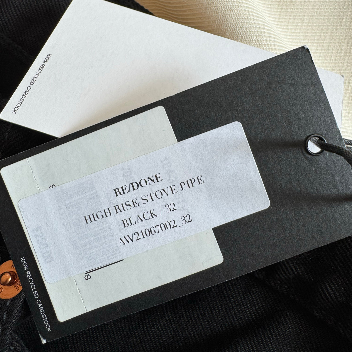 RE/DONE 70's Stove Pipe Jean in Black, size 32