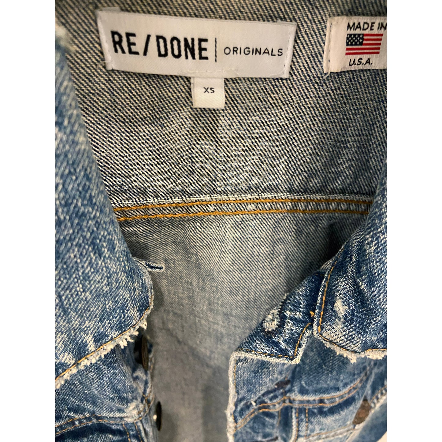 Re/Done 60's Cropped Denim Jacket, size Xs