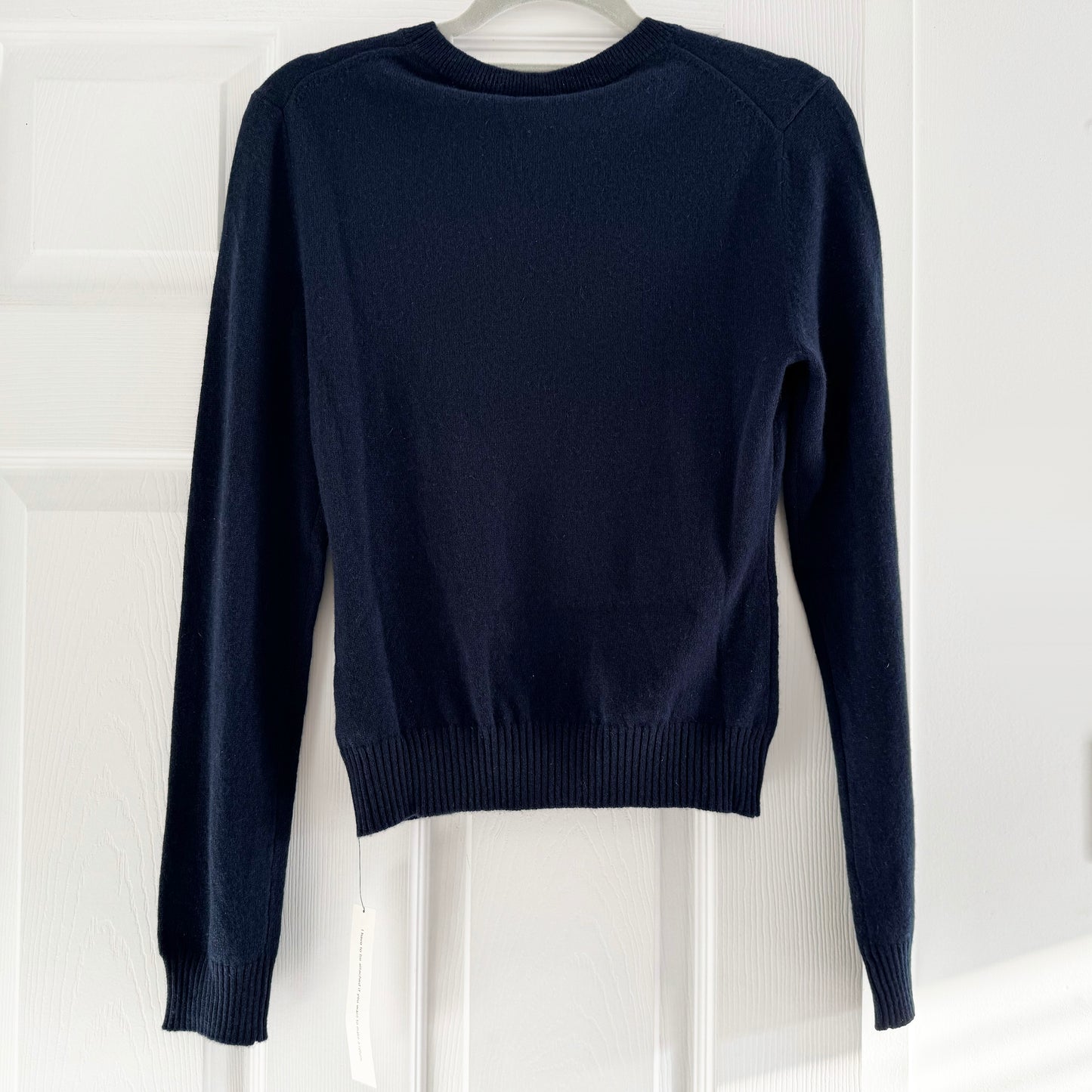 Reformation "Lian" Recycled Cashmere Sweater in Navy, size Medium (fits size small)