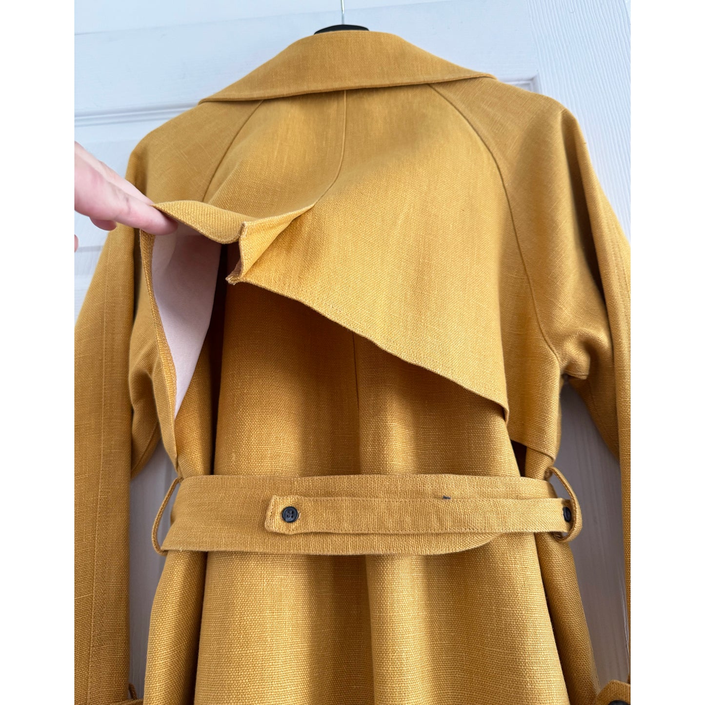 Reformation "Tanner" Trench Coat in Yellow, size Small
