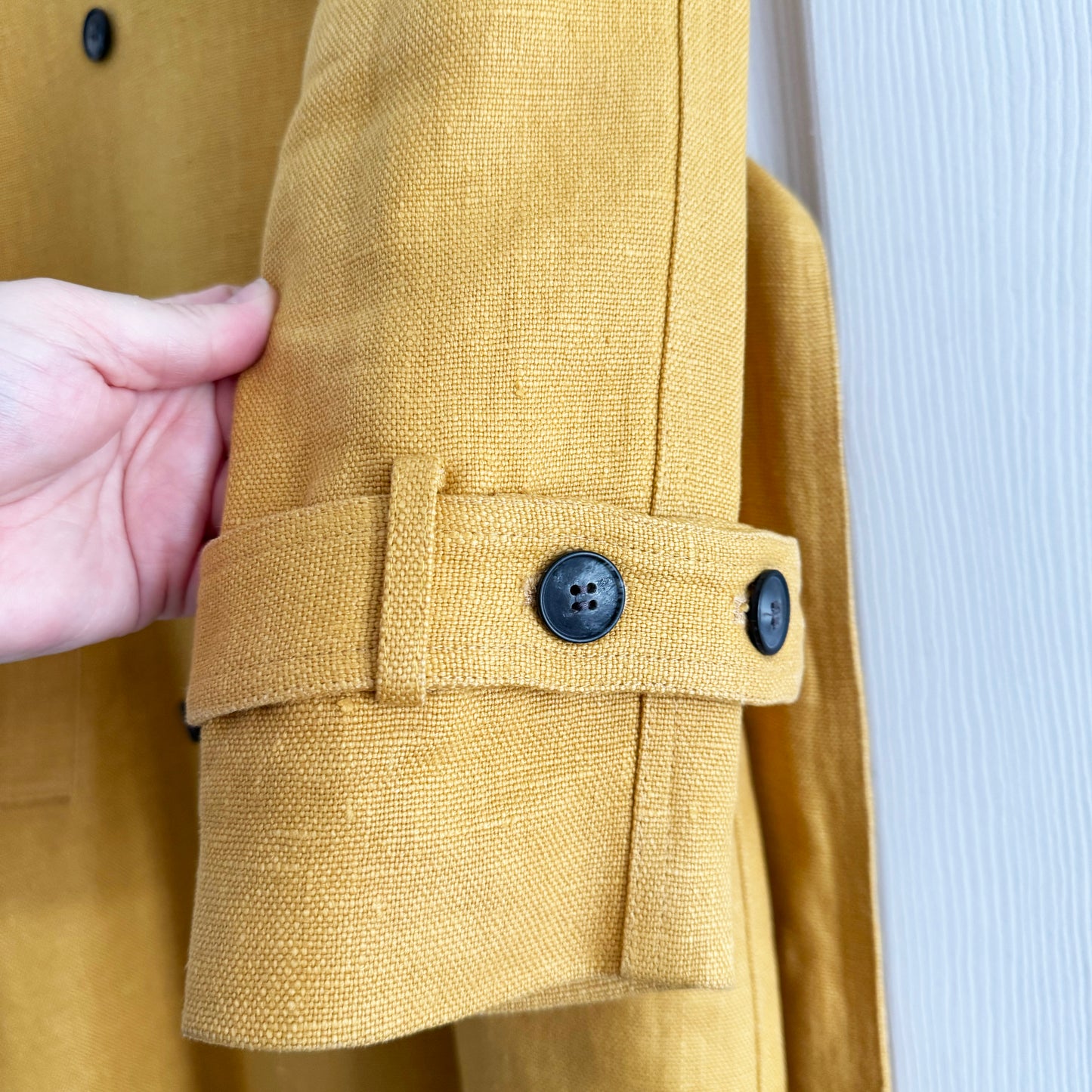 Reformation "Tanner" Trench Coat in Yellow, size Small