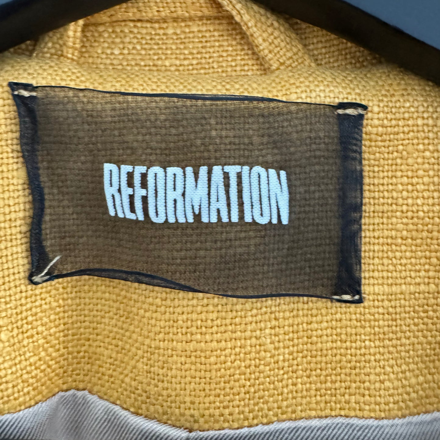 Reformation "Tanner" Trench Coat in Yellow, size Small