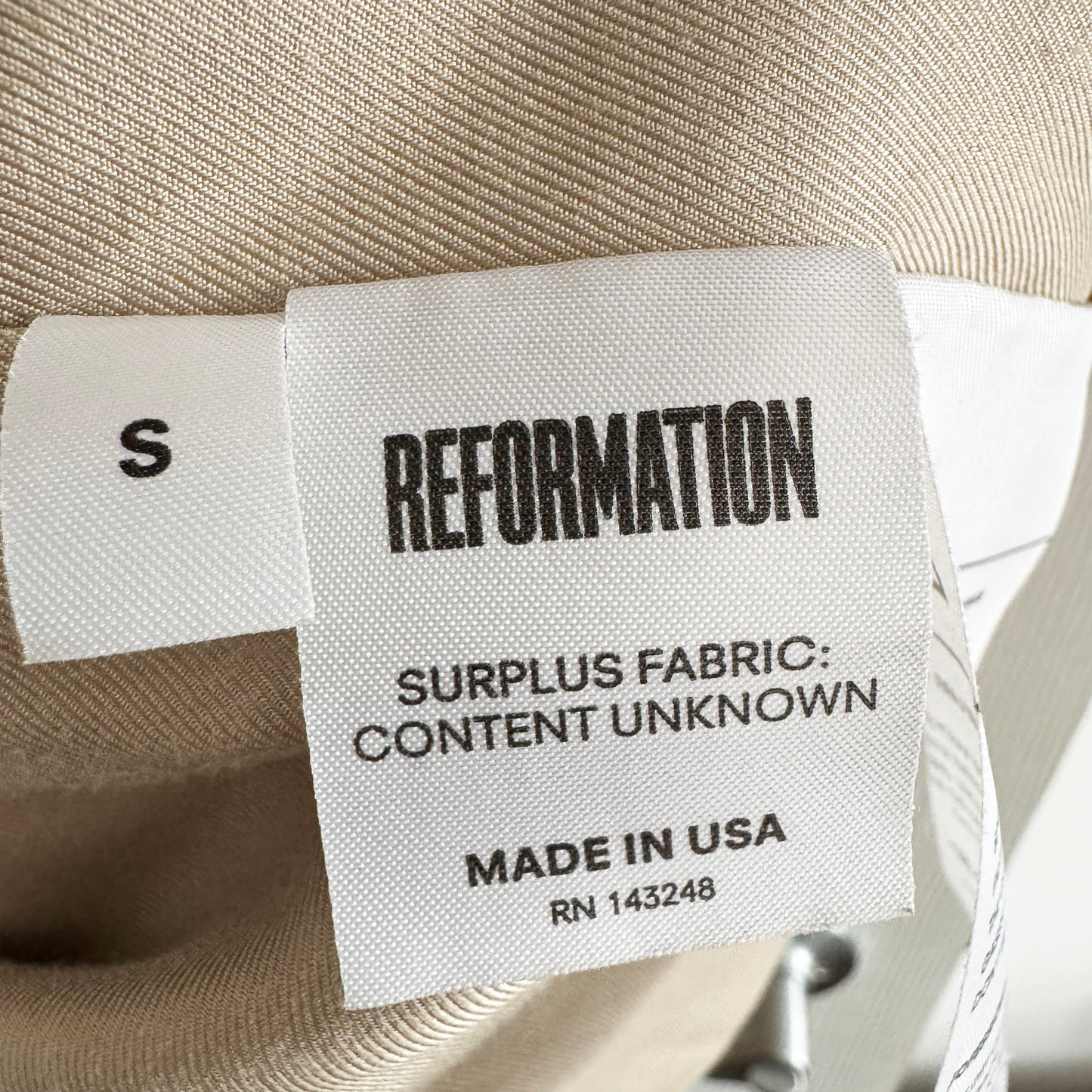 Reformation "Tanner" Trench Coat in Yellow, size Small