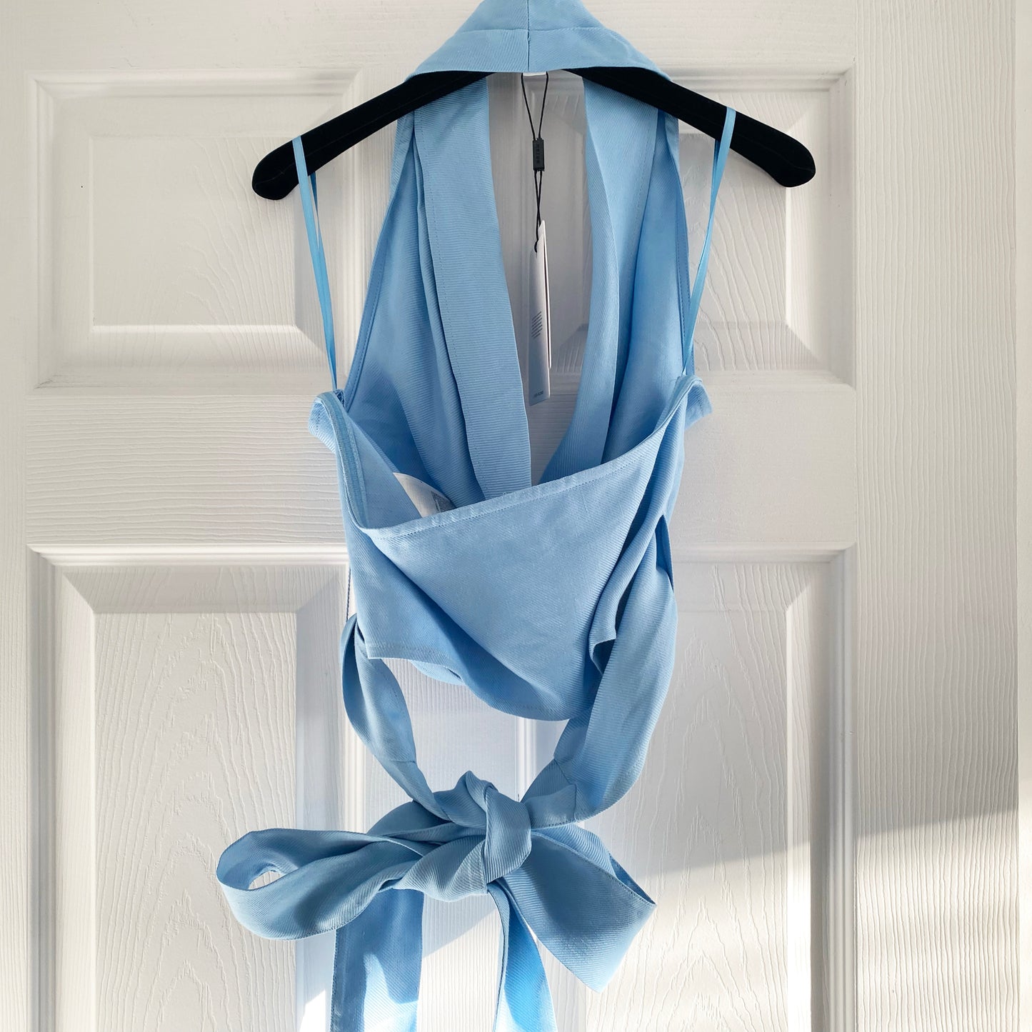 Reiss "Hollie" Linen Blend Halter Top in Blue, size 2US(6UK)