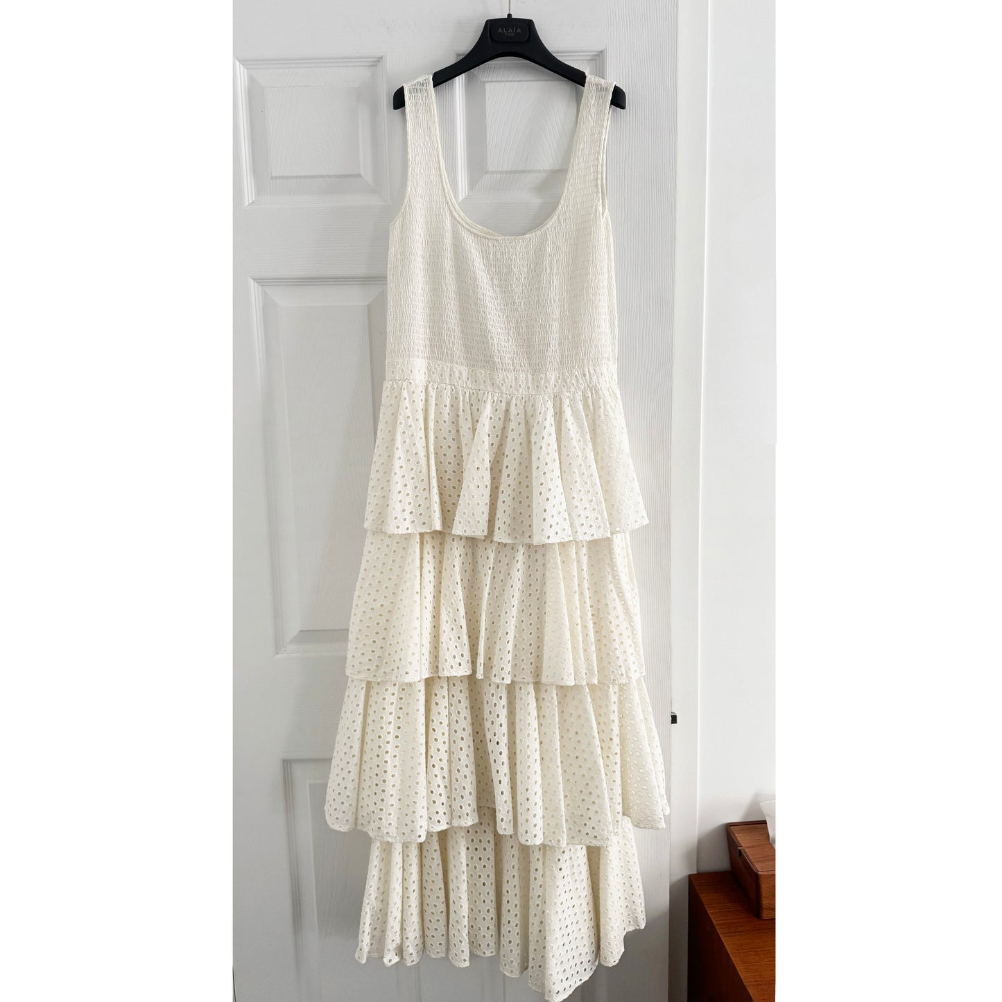 Rhode Resort "Naomi" Tiered Dress in Ivory, size large (fits 8/10)