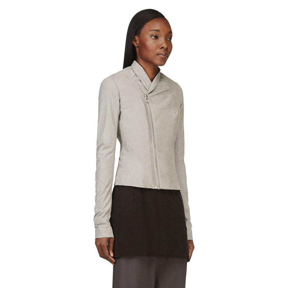 Rick Owens Paper-thin Leather Jacket in Pearl, size 44IT (fits like size 6)