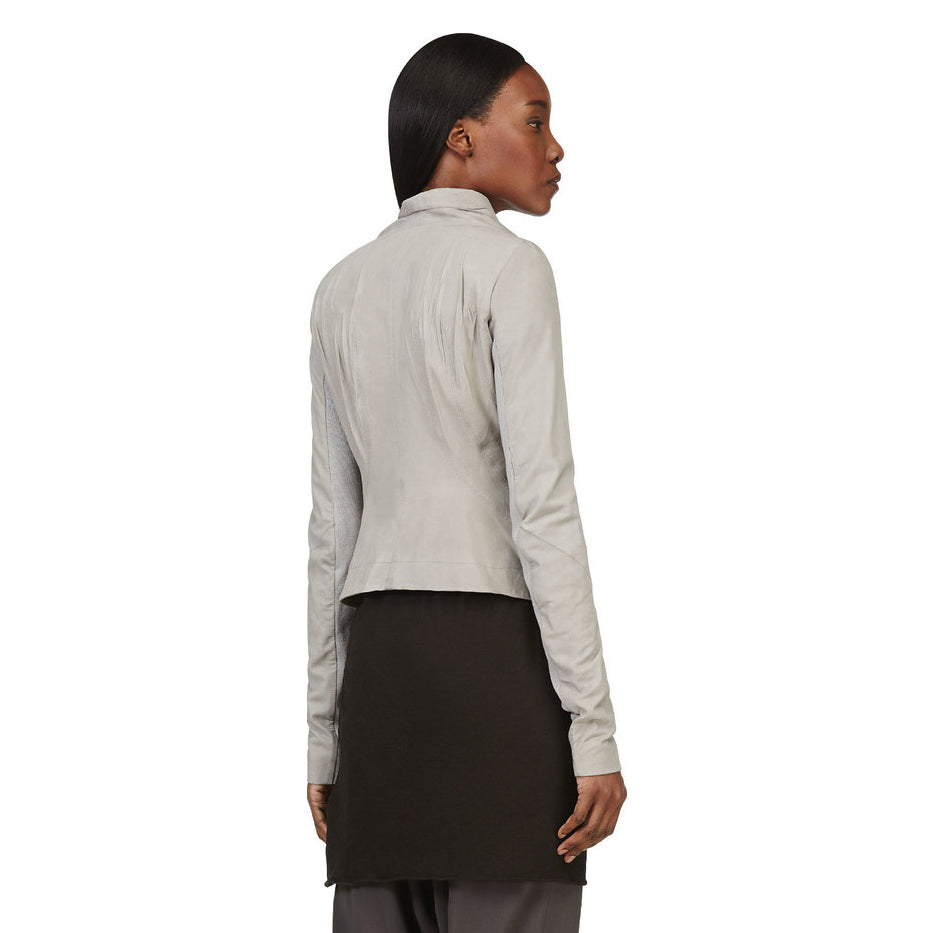 Rick Owens Paper-thin Leather Jacket in Pearl, size 44IT (fits like size 6)