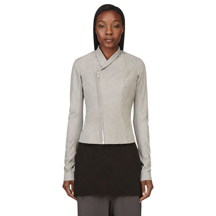 Rick Owens Paper-thin Leather Jacket in Pearl, size 44IT (fits like size 6)