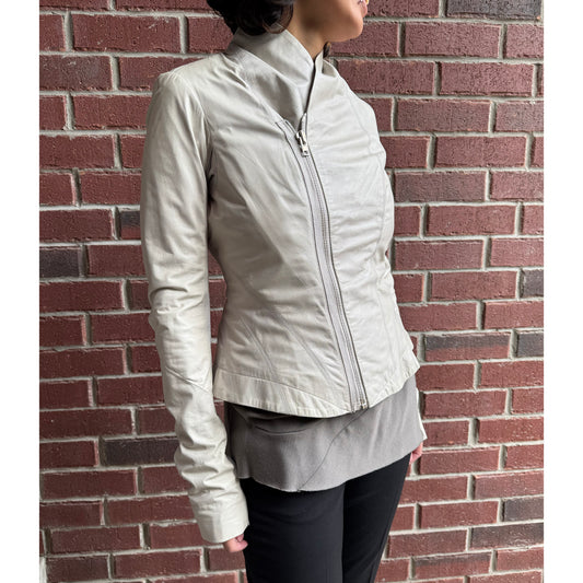 Rick Owens Paper-thin Leather Jacket in Pearl, size 44IT (fits like size 6)