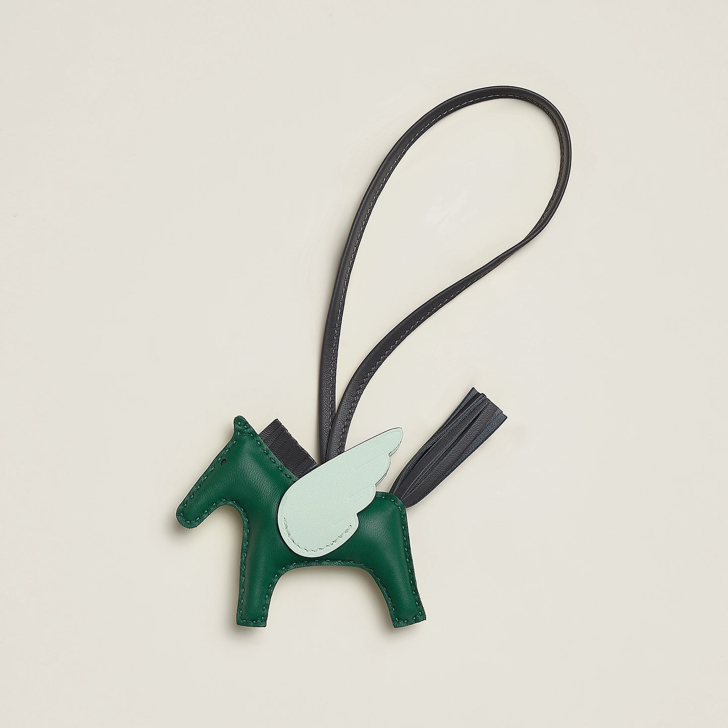 Hermes Pegase Charm in Vert moyen / Ardoise / Vert peppermint
