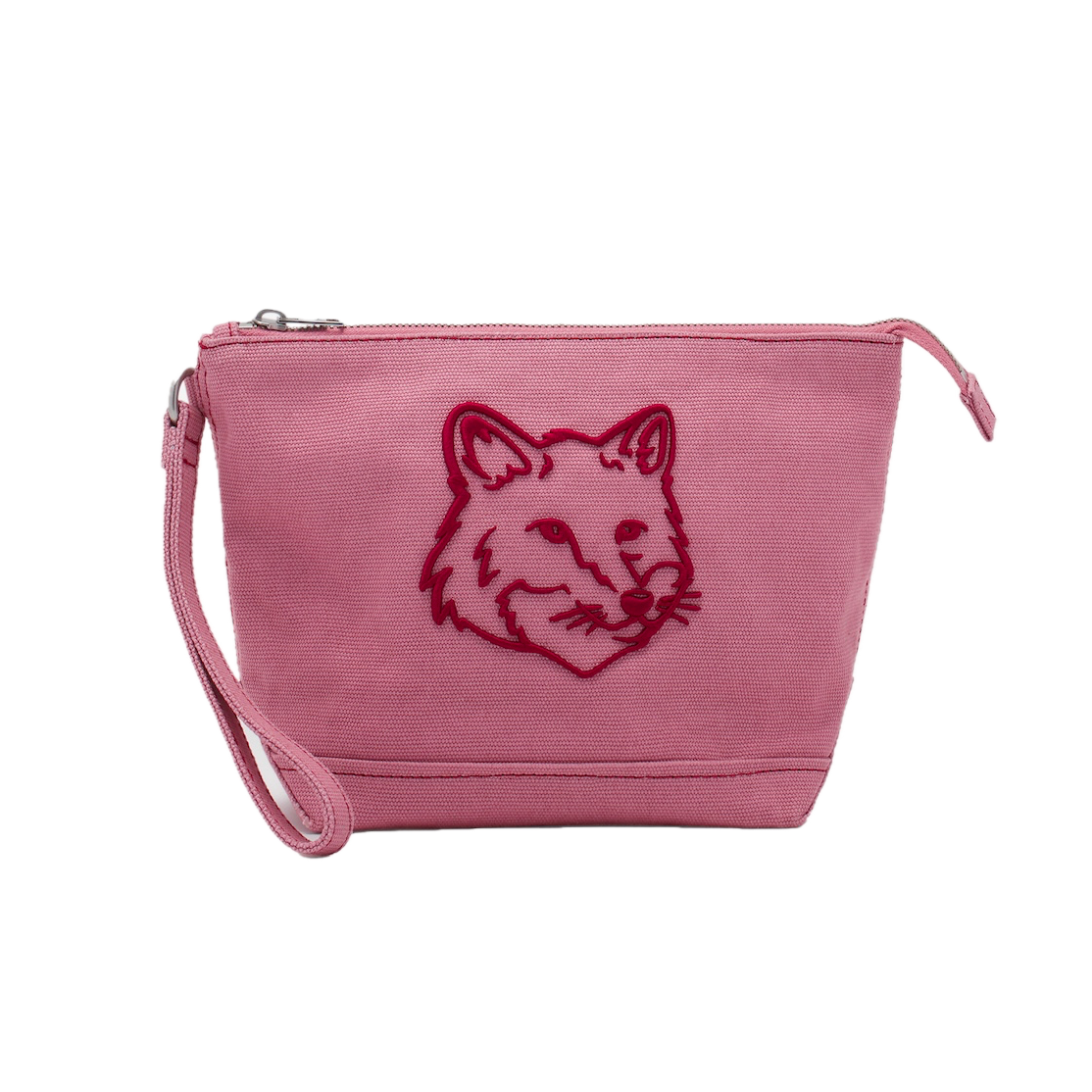 Maison Kitsune Fox Pouch in Faded Red