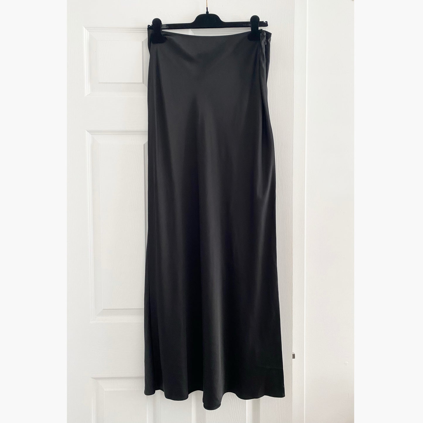 Rohe Long Satin Skirt in Black, size 40 (size 6/8)