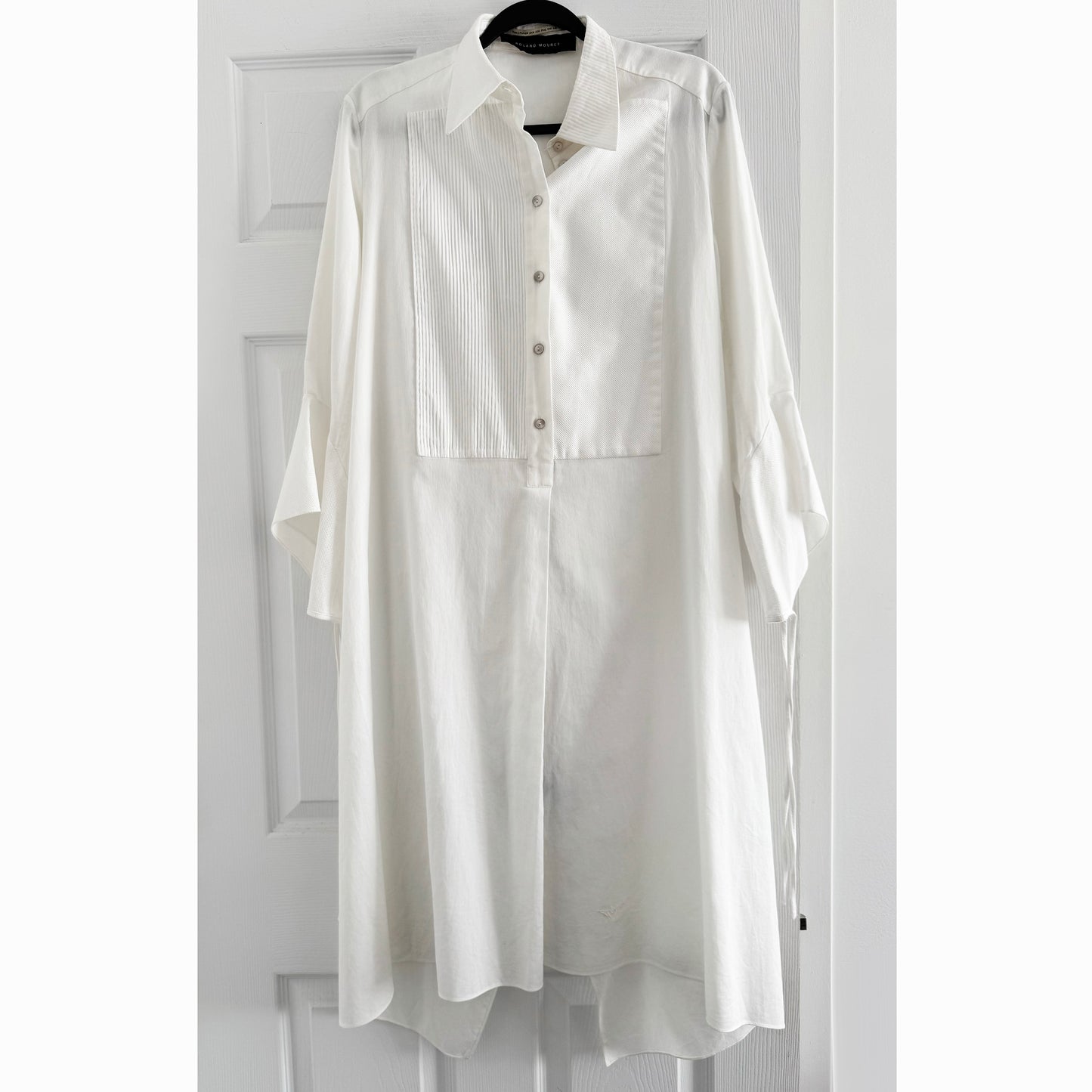 Roland Mouret Tuxedo Shirtdress in White, size 10US (fits like Medium)