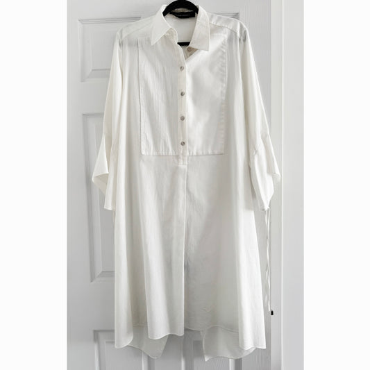 Roland Mouret Tuxedo Shirtdress in White, size 10US (fits like Medium)
