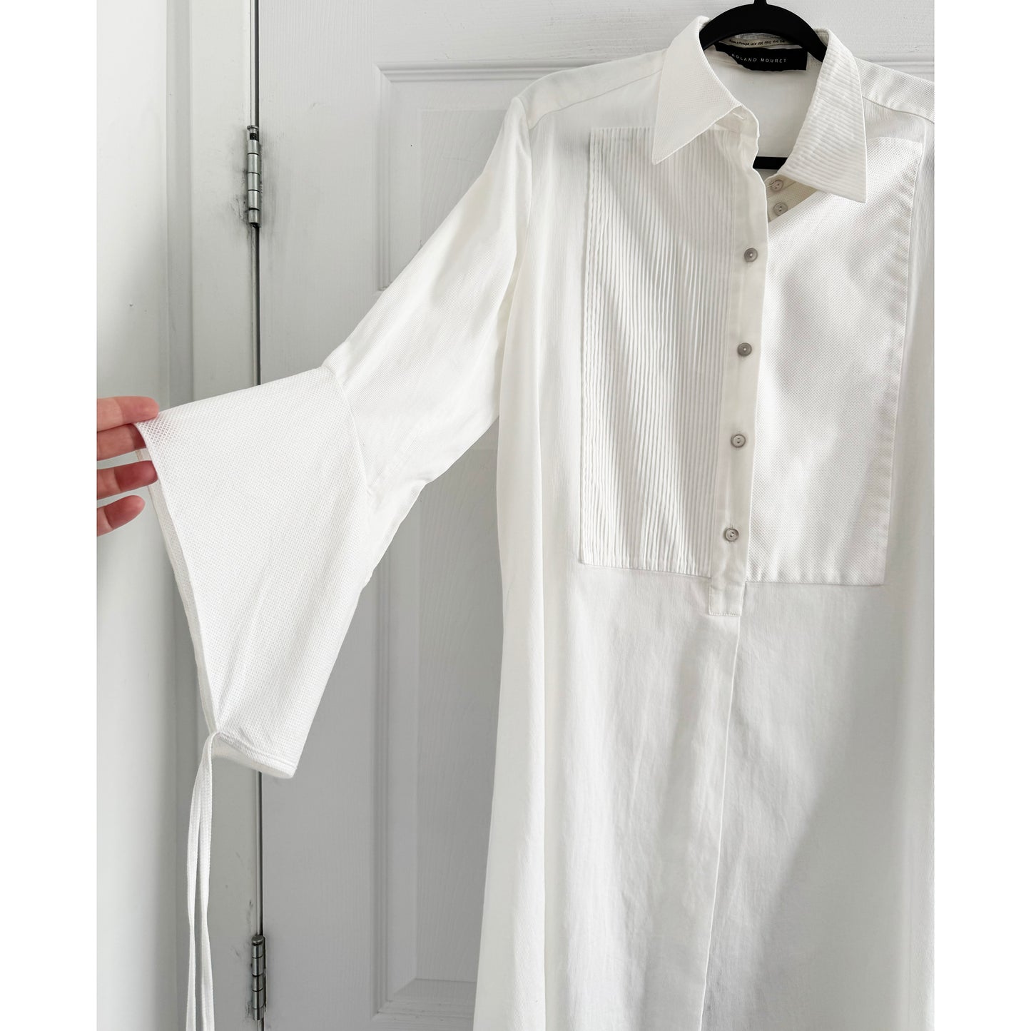 Roland Mouret Tuxedo Shirtdress in White, size 10US (fits like Medium)