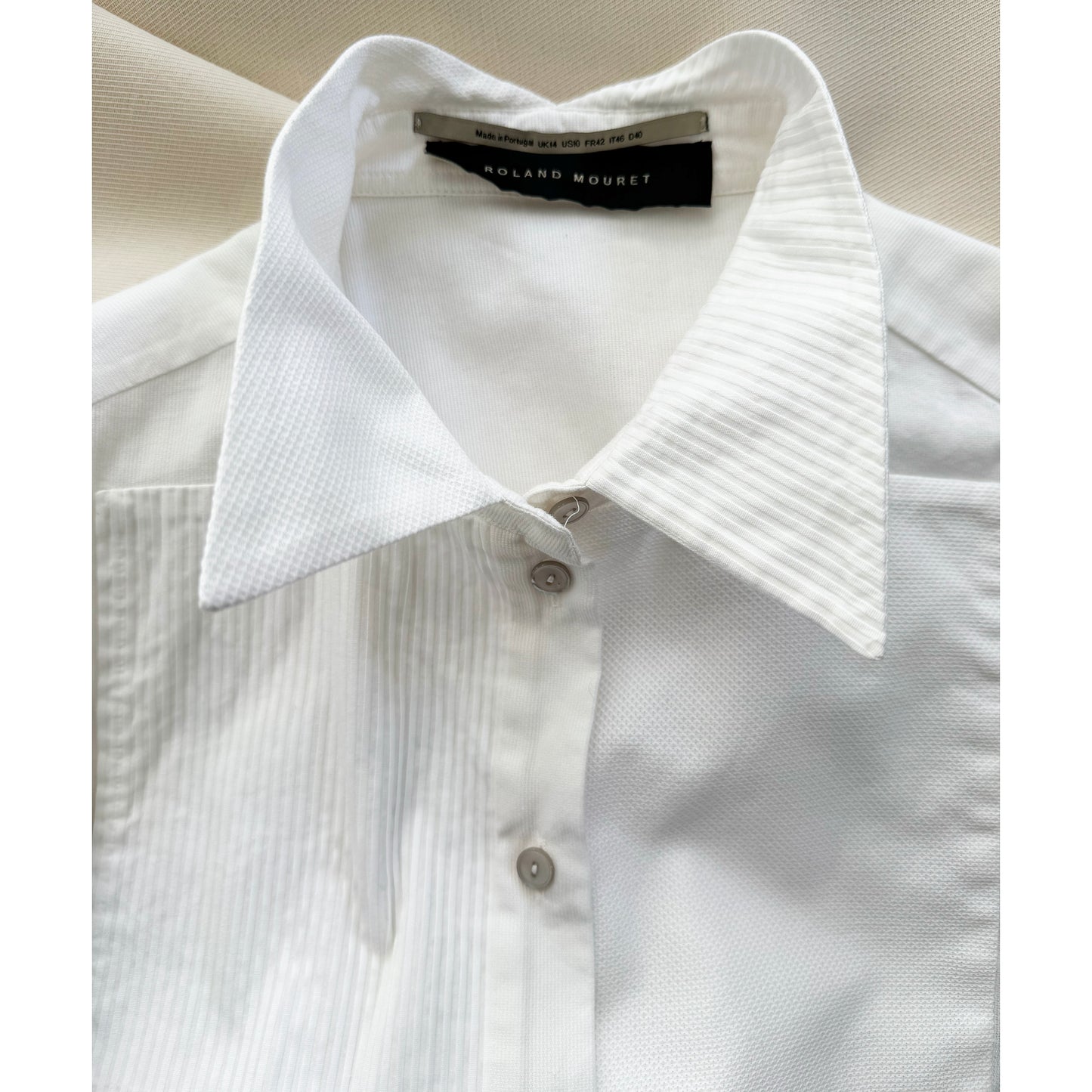 Roland Mouret Tuxedo Shirtdress in White, size 10US (fits like Medium)