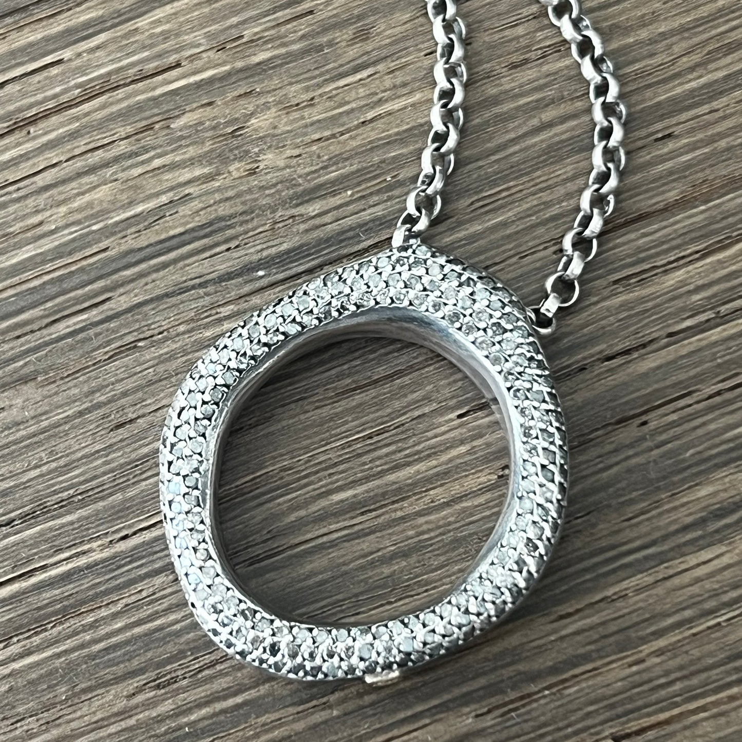 Rosa Maria "Olympe" Diamond Pave Silver Necklace
