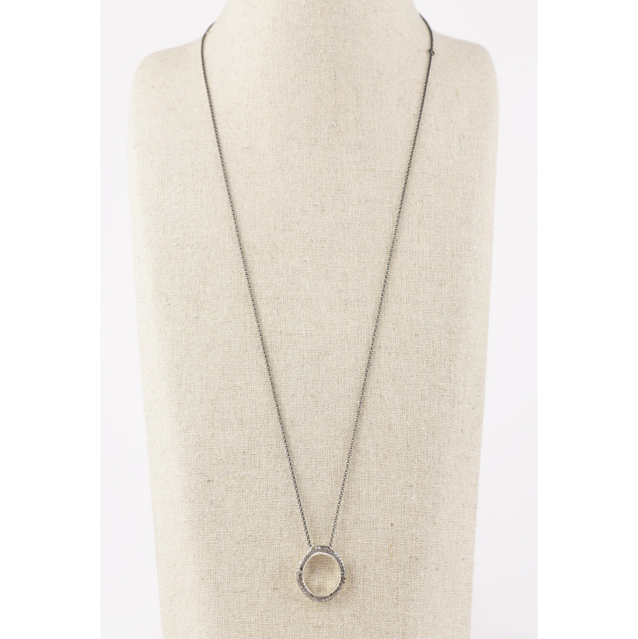 Rosa Maria "Olympe" Diamond Pave Silver Necklace