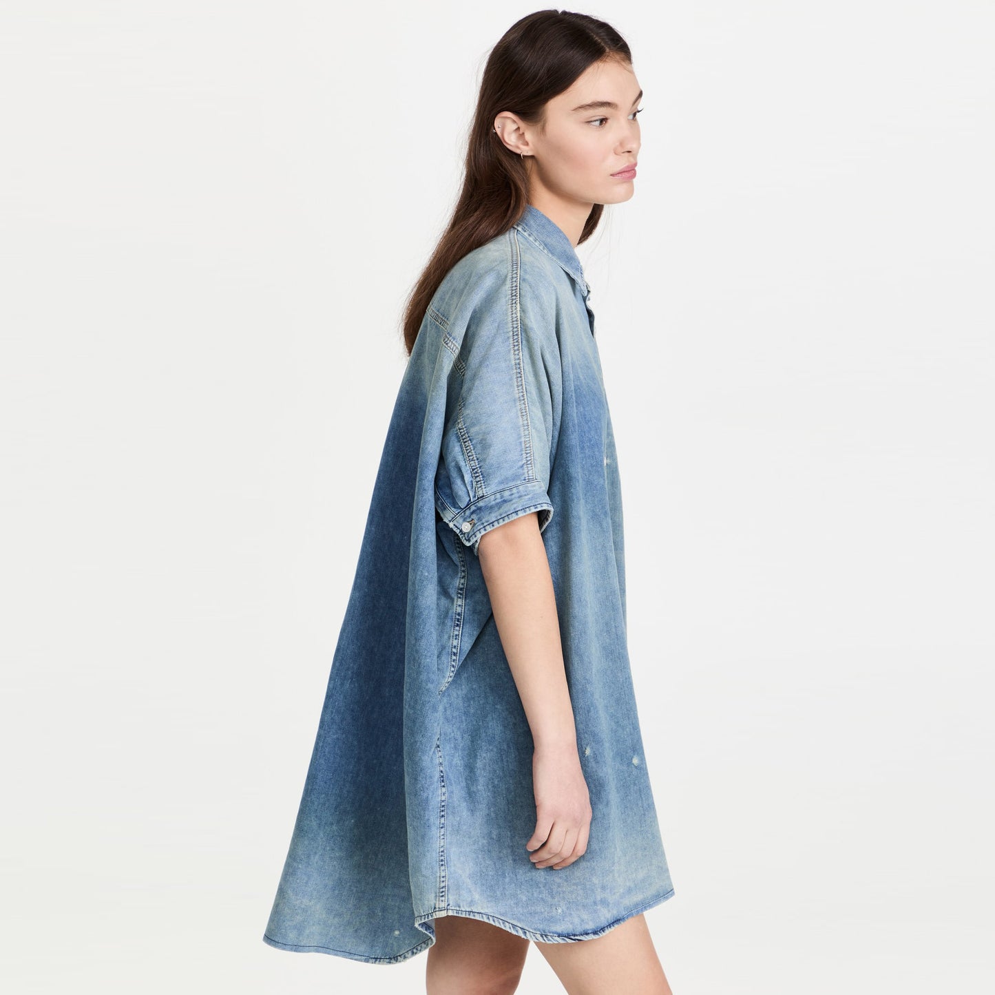 R13 Oversize Boxy Denim Dress, size XS