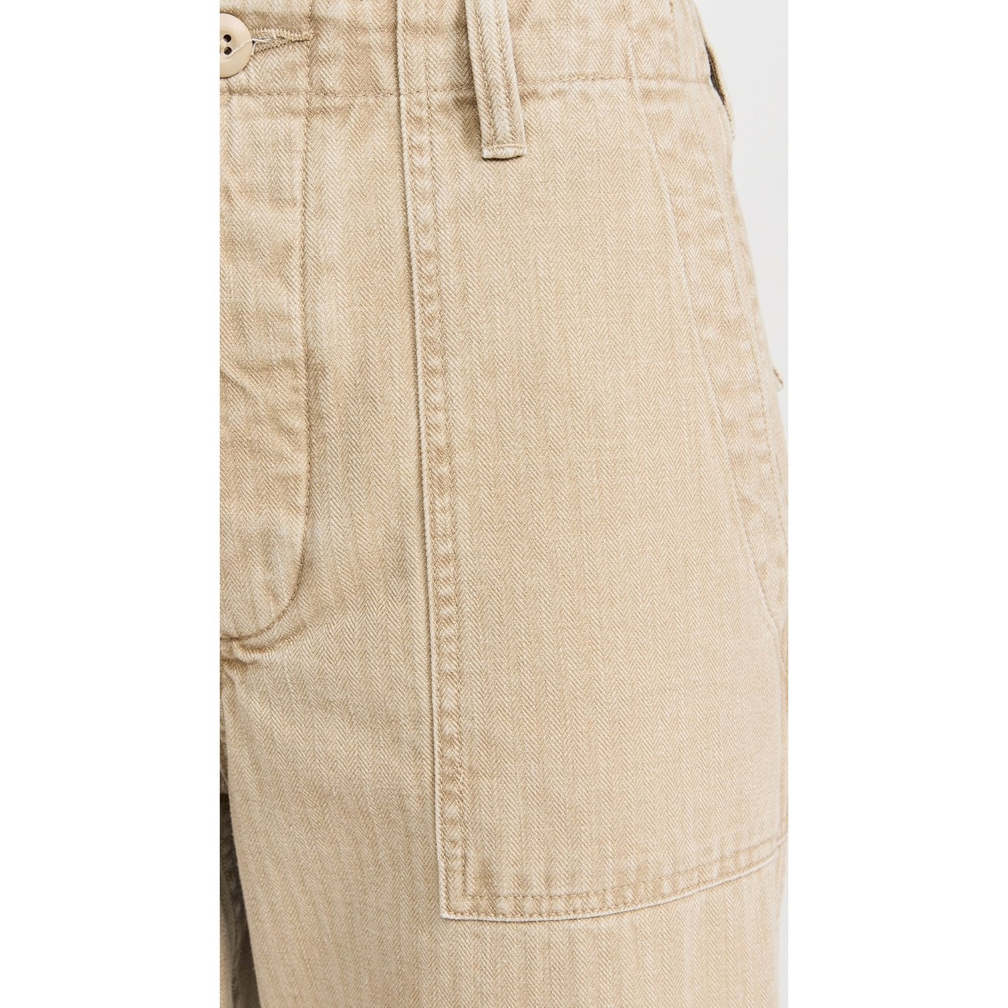 R13 Wide Leg Utility Pants in Beige, size 26