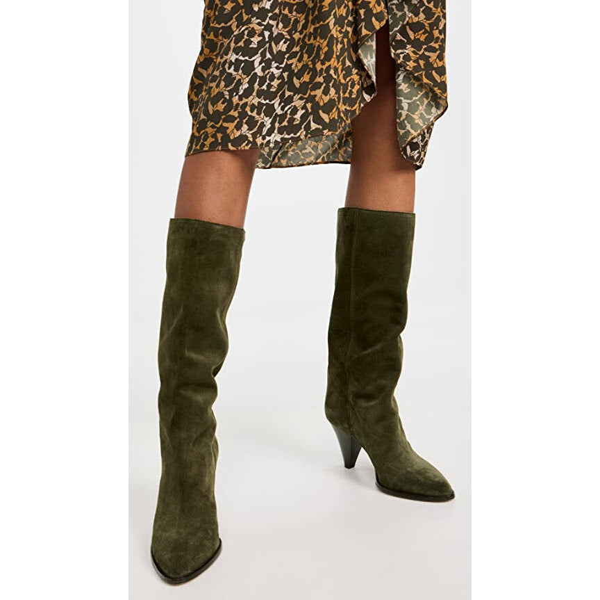 Isabel Marant "Rouxy" Suede Boots in Khaki, size 38 (fits size 7)
