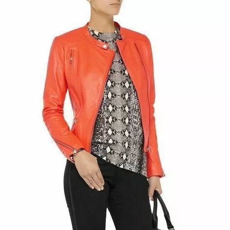 Mackage "Mirella" Moto Jacket in Poppy, size Small