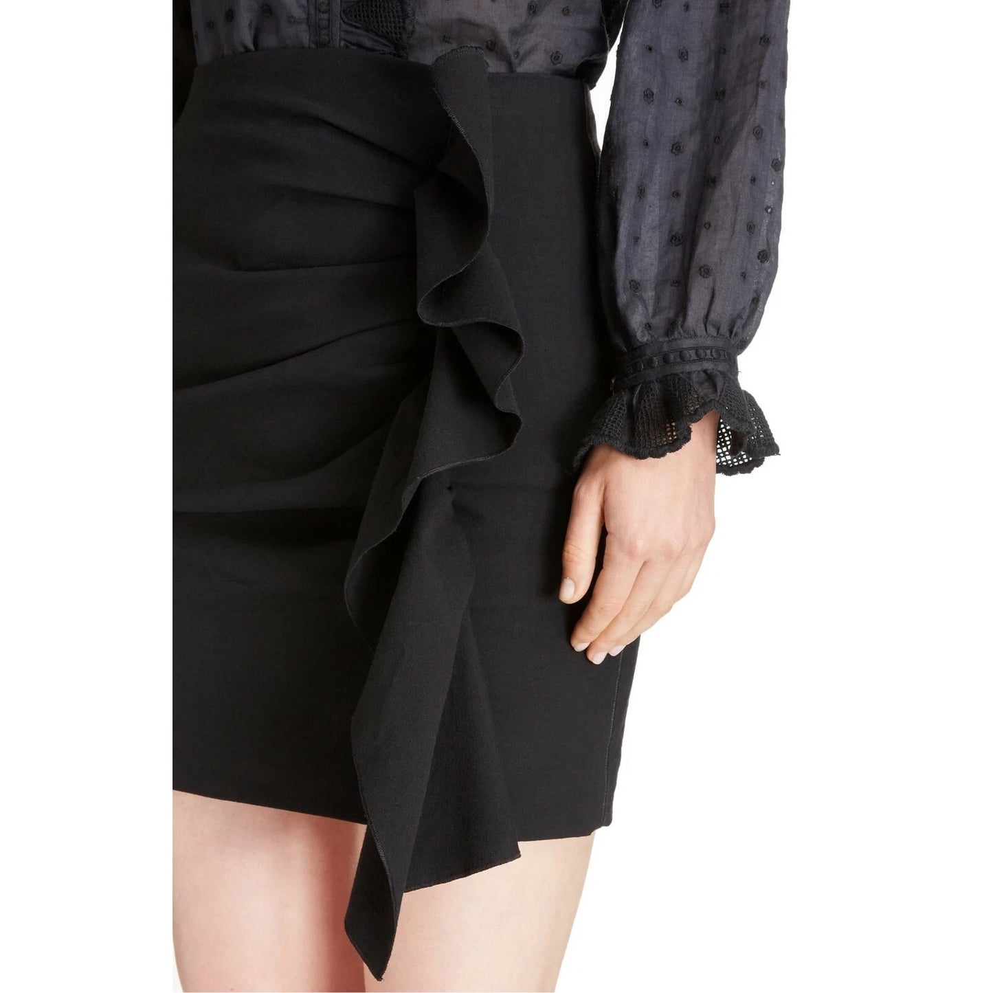 Isabel Marant "Lefly" Gathered Skirt in Black, size 36